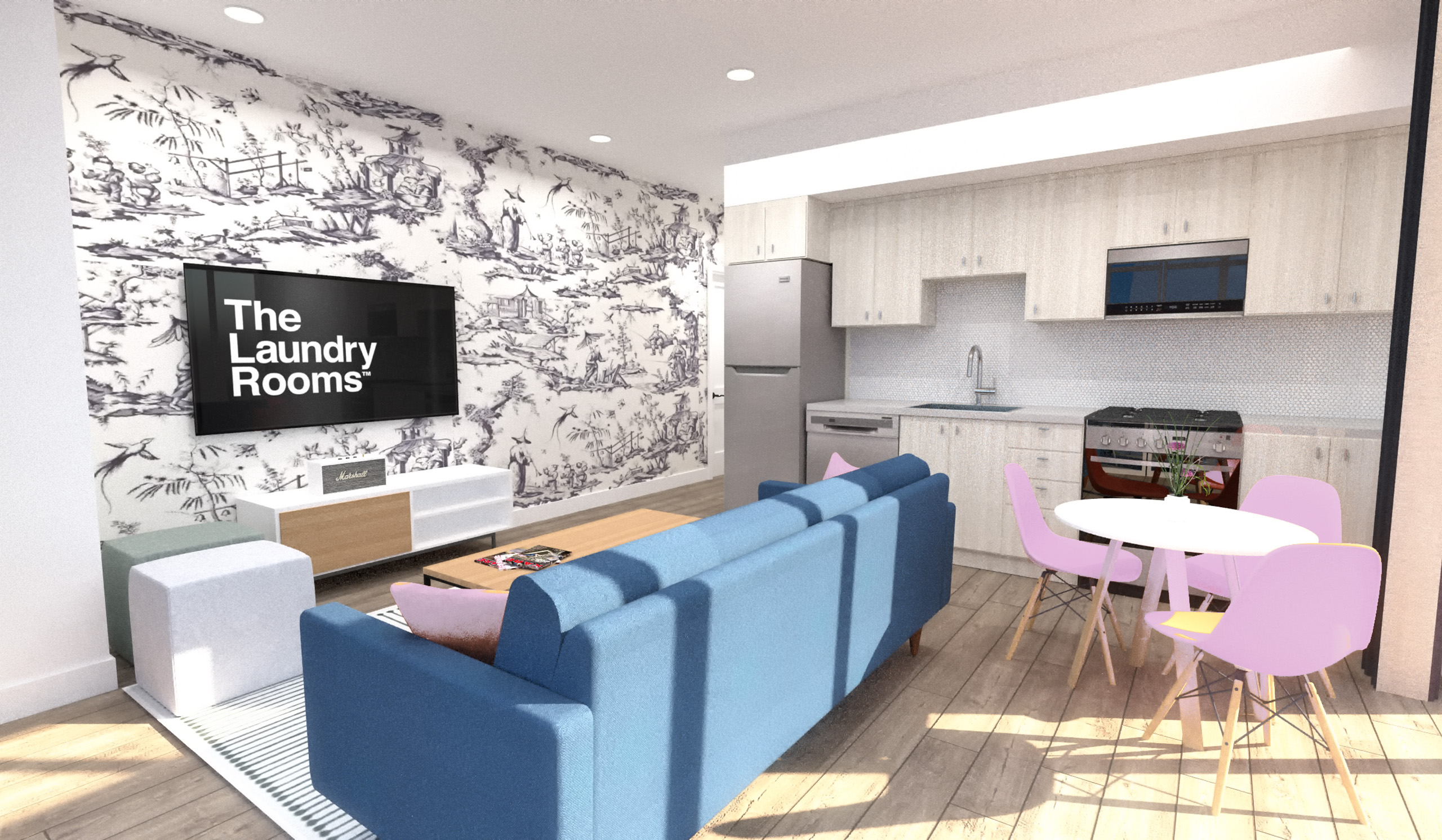 Render of suite at The Laundry Rooms Station Park in Kitchener Ontario